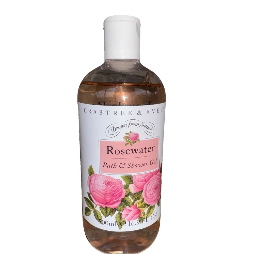 NEW Crabtree & Evelyn Rosewater Bath & Shower Gel 16.9 FL OZ Pump Top NWOB‎